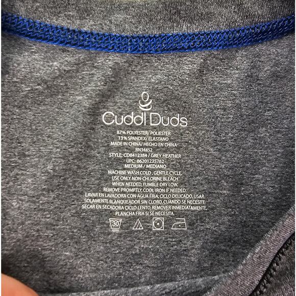 Cuddl Duds grey stretch base layer long sleeve with thumb holes sz M women top - Picture 4 of 6